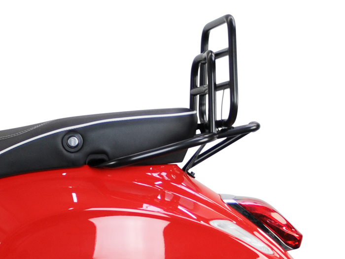 Gepäckträger klappbar hinten -PIAGGIO- Vespa Primavera 50 (ZAPC53100, ZAPC53200), Vespa Primavera 125 (ZAPM81100), Vespa Primavera 150 (ZAPM81200), Vespa Sprint 50 (ZAPC53101, ZAPC53201), Vespa Sprint 125 (RP8M82111, ZAPM81300, ZAPM81301) - schwarz matt